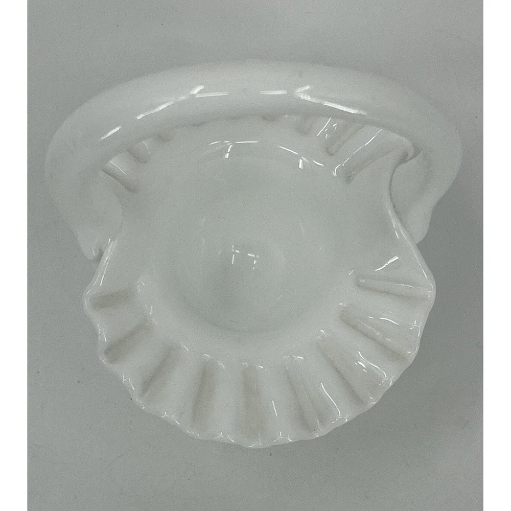 Fenton Milk Glass Hobnail Ruffled Edge 6